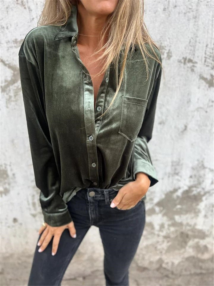 Elsa - Elegant velvet shirt